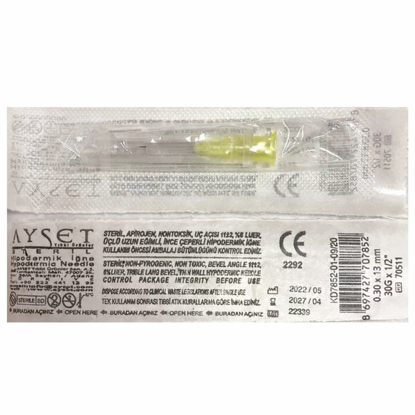 Ayset Mezoterapi İğne Ucu 30G x 13 mm 100'lü